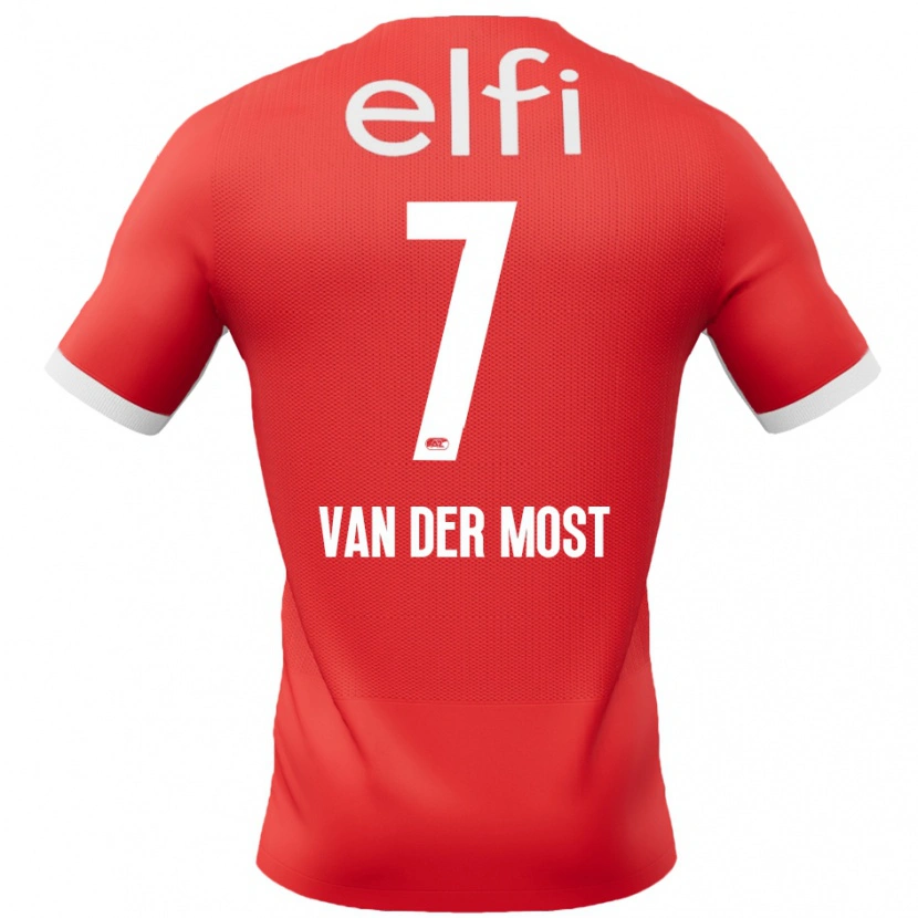 Danxen Uomo Maglia Veerle Van Der Most #7 Rosso Bianco Kit Gara Home 2024/25 Maglietta