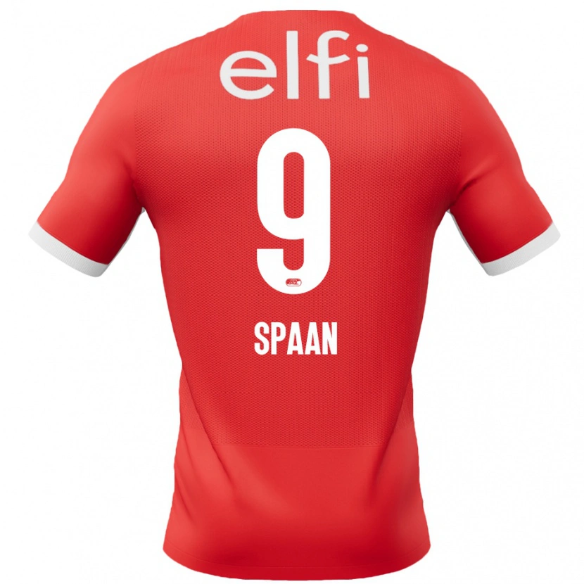 Danxen Uomo Maglia Floor Spaan #9 Rosso Bianco Kit Gara Home 2024/25 Maglietta