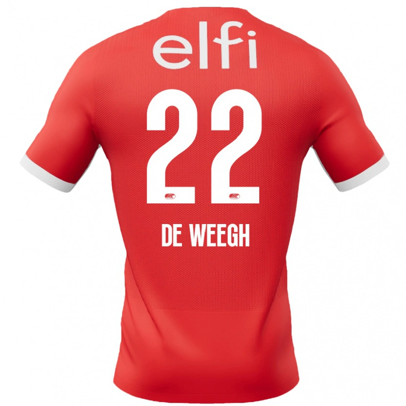 Danxen Uomo Maglia Bo Op De Weegh #22 Rosso Bianco Kit Gara Home 2024/25 Maglietta