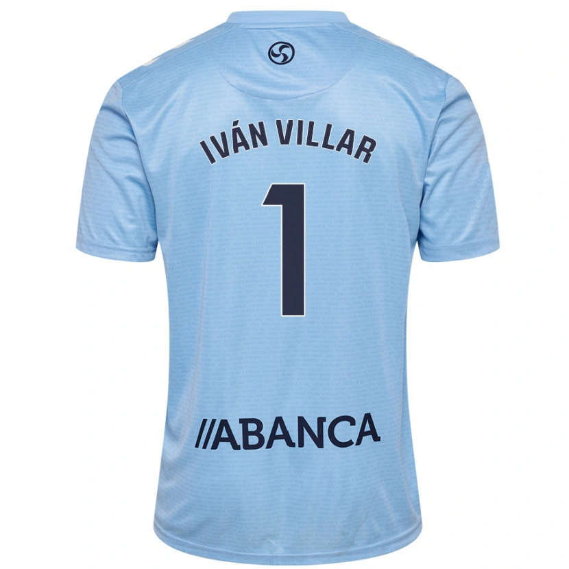 Danxen Uomo Maglia Iván Villar #1 Celeste Kit Gara Home 2024/25 Maglietta