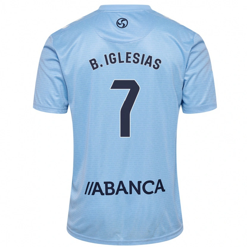 Danxen Uomo Maglia Borja Iglesias #7 Celeste Kit Gara Home 2024/25 Maglietta