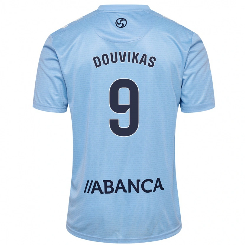 Danxen Uomo Maglia Anastasios Douvikas #9 Celeste Kit Gara Home 2024/25 Maglietta