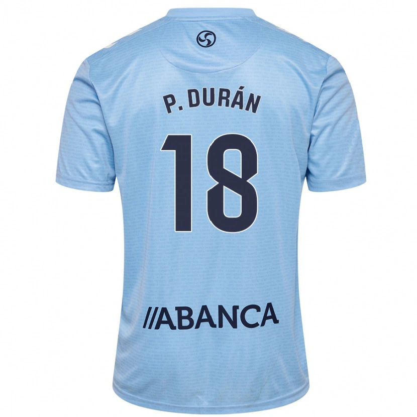Danxen Uomo Maglia Pablo Durán #18 Celeste Kit Gara Home 2024/25 Maglietta