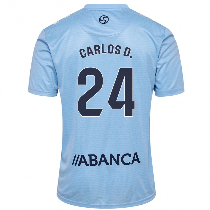 Danxen Uomo Maglia Carlos Domínguez #24 Celeste Kit Gara Home 2024/25 Maglietta