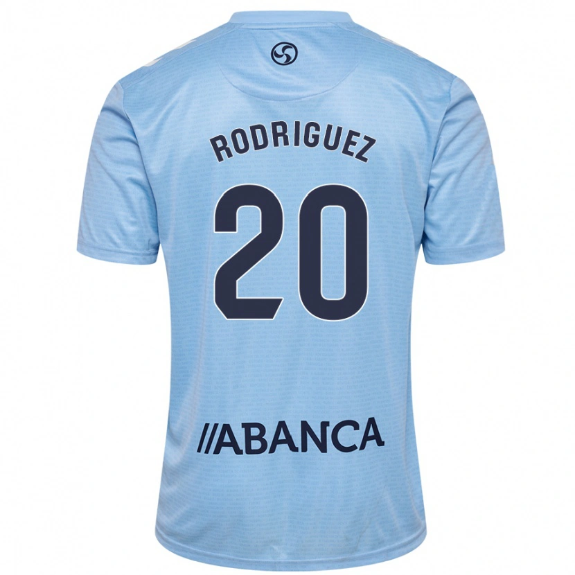 Danxen Uomo Maglia Javi Rodríguez #20 Celeste Kit Gara Home 2024/25 Maglietta