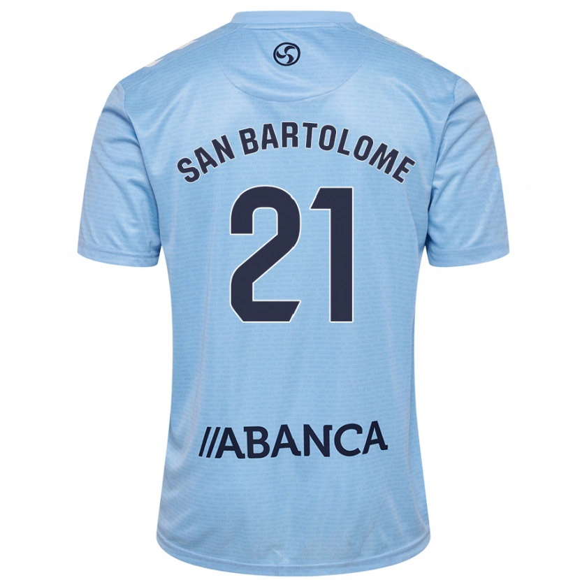 Danxen Uomo Maglia Víctor San Bartolomé #21 Celeste Kit Gara Home 2024/25 Maglietta
