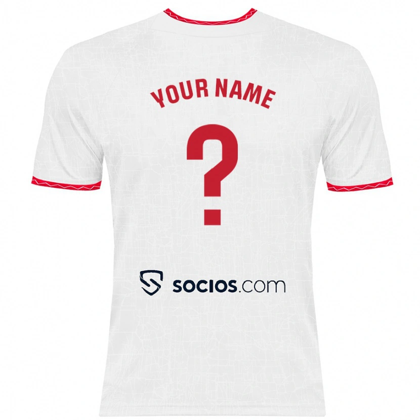 Danxen Uomo Maglia Il Tuo Nome #0 Bianco Rosso Kit Gara Home 2024/25 Maglietta