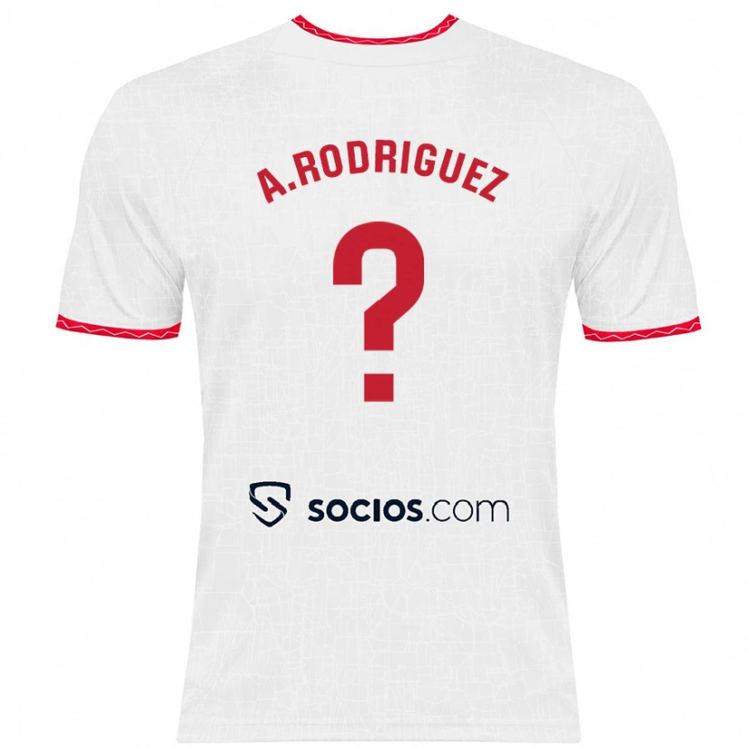 Danxen Uomo Maglia Ángel Rodríguez #0 Bianco Rosso Kit Gara Home 2024/25 Maglietta