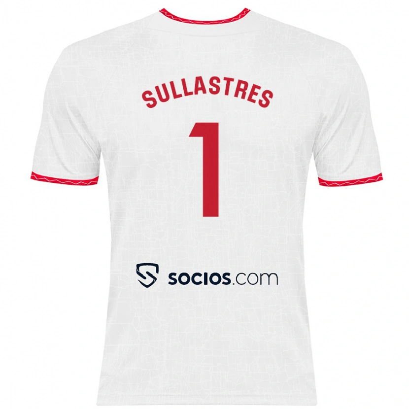 Danxen Uomo Maglia Esther Sullastres #1 Bianco Rosso Kit Gara Home 2024/25 Maglietta