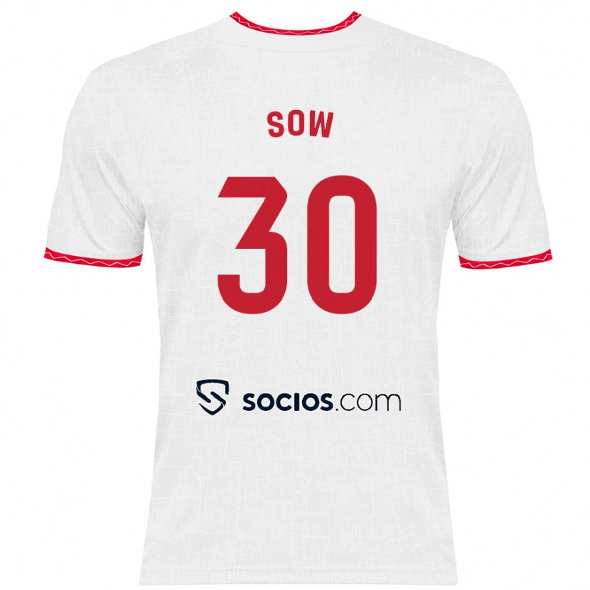 Danxen Uomo Maglia Ibrahima Sow #30 Bianco Rosso Kit Gara Home 2024/25 Maglietta