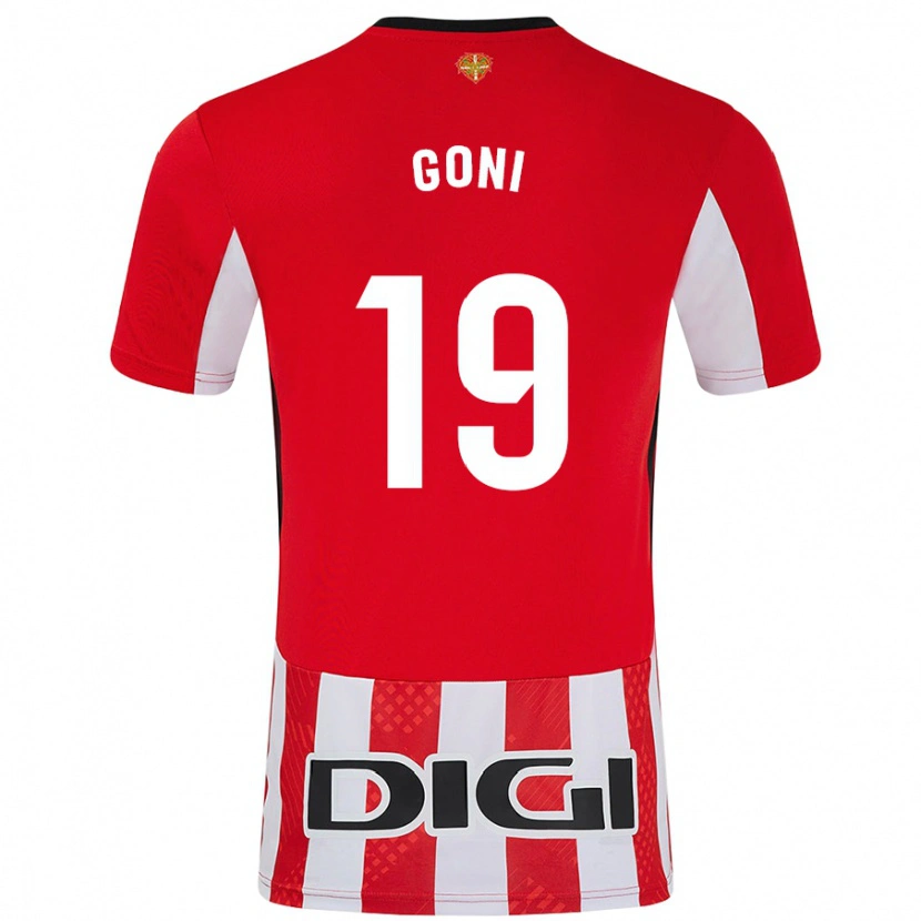 Danxen Uomo Maglia Marcos Goñi #19 Rosso Bianco Kit Gara Home 2024/25 Maglietta