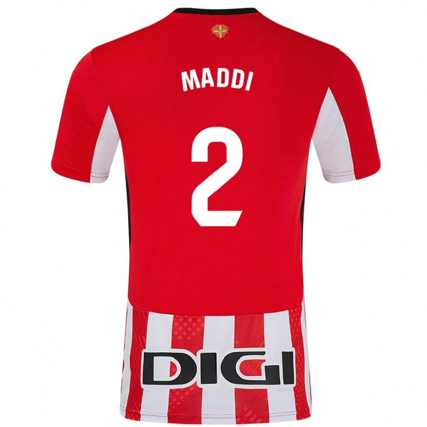 Danxen Uomo Maglia Maddi Torre Larrañaga #2 Rosso Bianco Kit Gara Home 2024/25 Maglietta