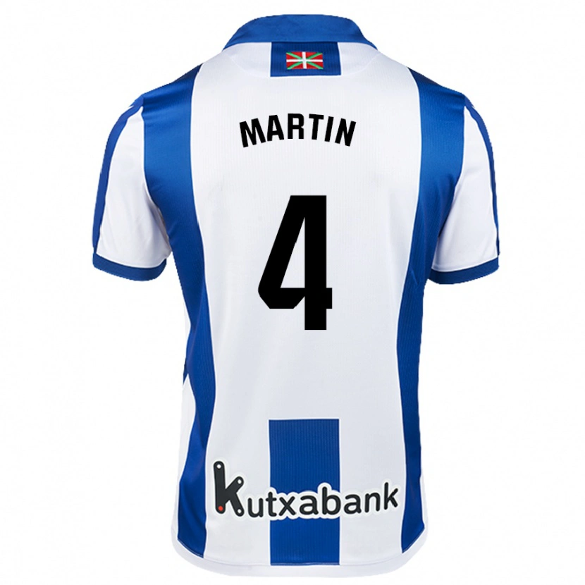 Danxen Uomo Maglia Jon Martín #4 Bianco Blu Kit Gara Home 2024/25 Maglietta