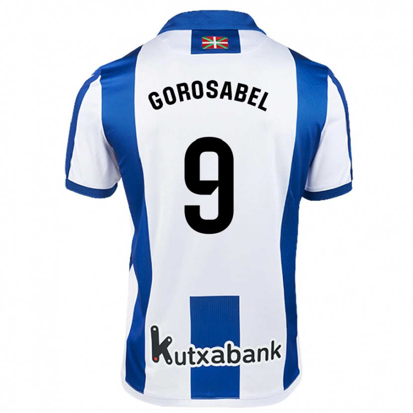 Danxen Uomo Maglia Jakes Gorosabel #9 Bianco Blu Kit Gara Home 2024/25 Maglietta