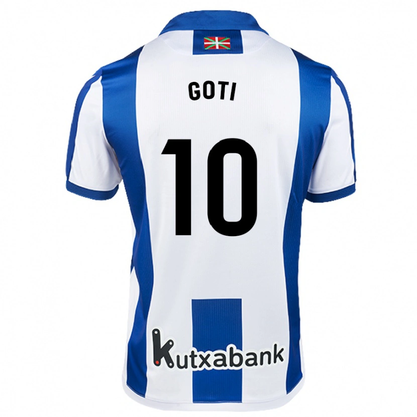 Danxen Uomo Maglia Mikel Goti #10 Bianco Blu Kit Gara Home 2024/25 Maglietta