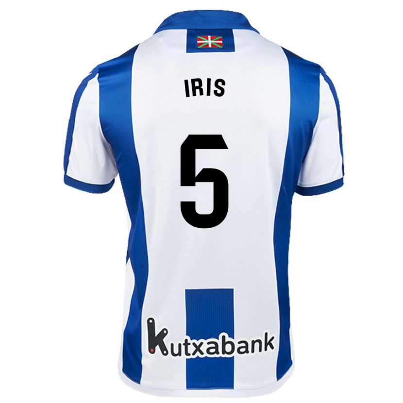 Danxen Uomo Maglia Iris Arnaiz Gil #5 Bianco Blu Kit Gara Home 2024/25 Maglietta