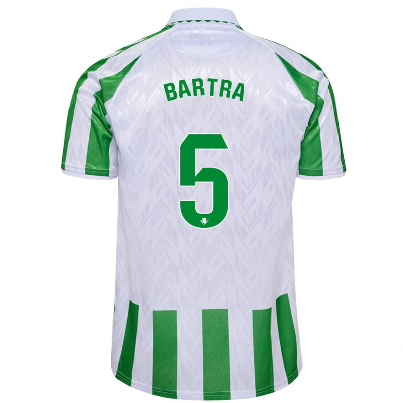 Danxen Uomo Maglia Marc Bartra #5 Verde Bianco A Righe Kit Gara Home 2024/25 Maglietta