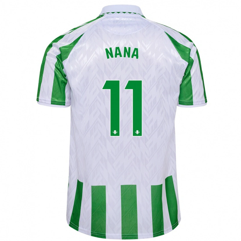 Danxen Uomo Maglia Nuria Ligero Fernández #11 Verde Bianco A Righe Kit Gara Home 2024/25 Maglietta