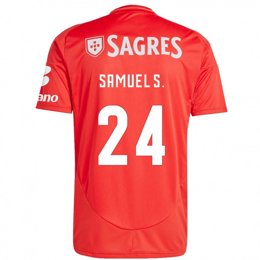 Danxen Uomo Maglia Samuel Soares #24 Rosso Bianco Kit Gara Home 2024/25 Maglietta