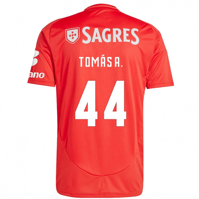 Danxen Uomo Maglia Tomás Araújo #44 Rosso Bianco Kit Gara Home 2024/25 Maglietta
