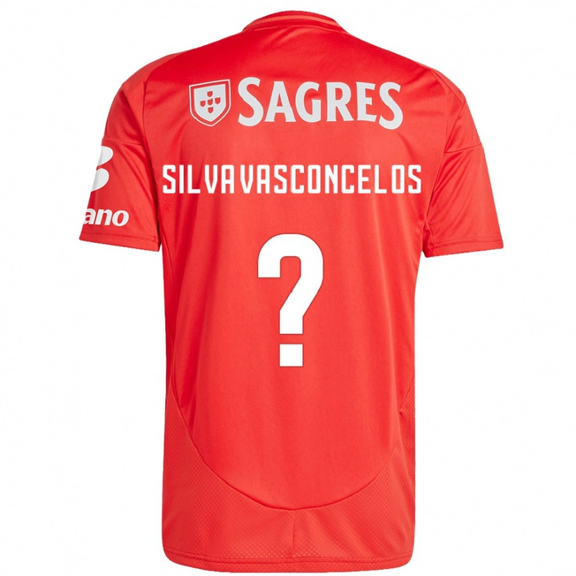 Danxen Uomo Maglia Martim Silva Vasconcelos #0 Rosso Bianco Kit Gara Home 2024/25 Maglietta