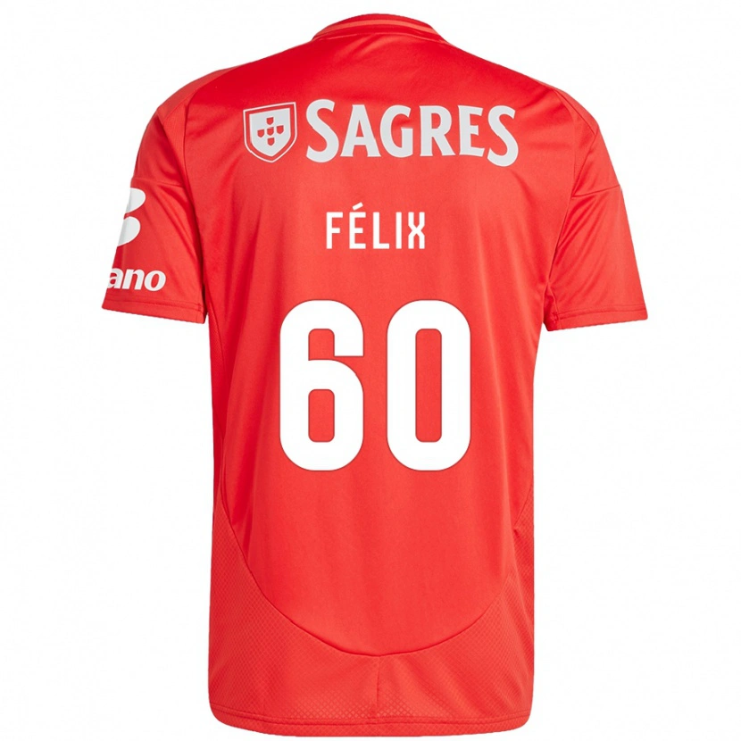 Danxen Uomo Maglia Nuno Félix #60 Rosso Bianco Kit Gara Home 2024/25 Maglietta