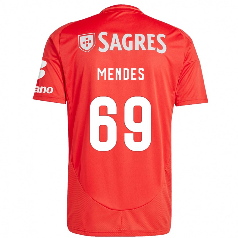 Danxen Uomo Maglia Vladimir Mendes #69 Rosso Bianco Kit Gara Home 2024/25 Maglietta
