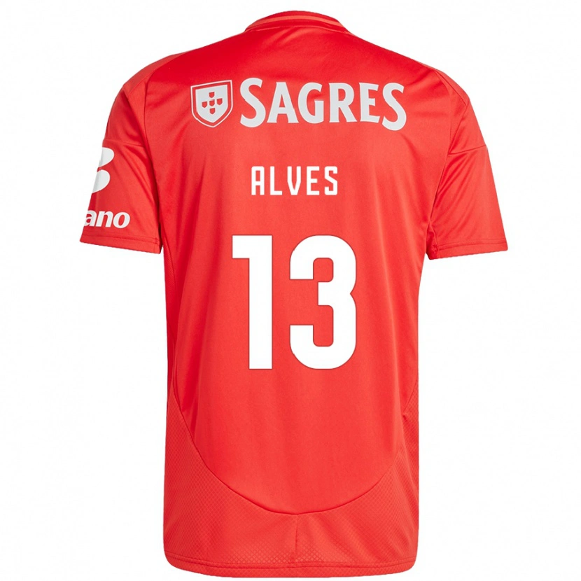 Danxen Uomo Maglia Lúcia Alves #13 Rosso Bianco Kit Gara Home 2024/25 Maglietta