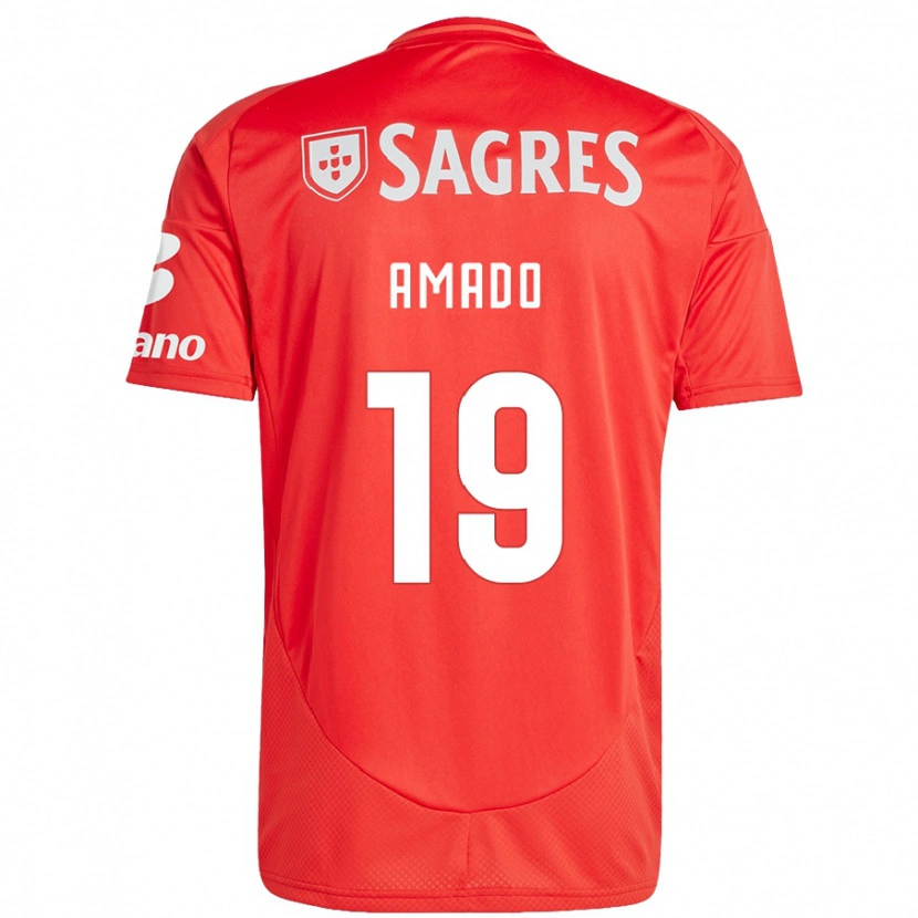 Danxen Uomo Maglia Catarina Amado #19 Rosso Bianco Kit Gara Home 2024/25 Maglietta