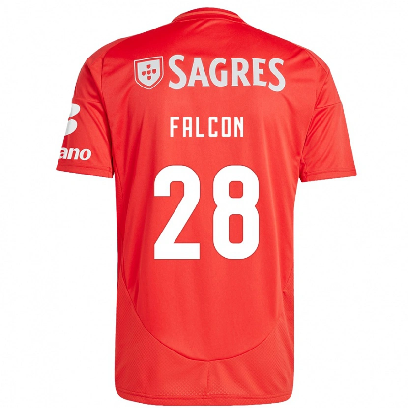 Danxen Uomo Maglia Andrea Falcón #28 Rosso Bianco Kit Gara Home 2024/25 Maglietta