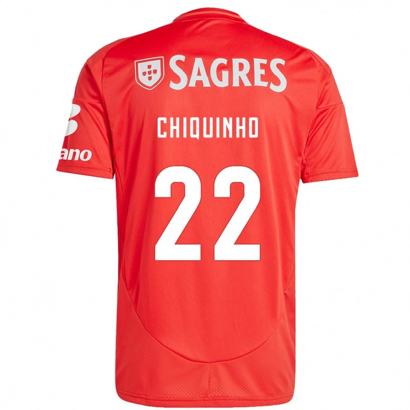 Danxen Uomo Maglia Chiquinho #22 Rosso Bianco Kit Gara Home 2024/25 Maglietta