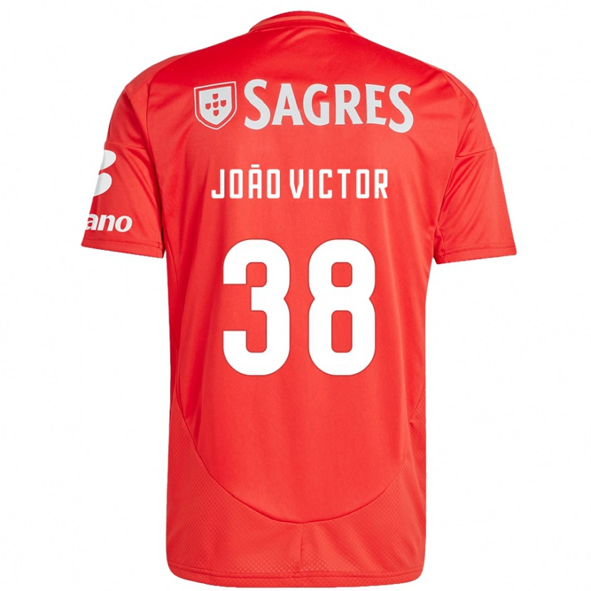 Danxen Uomo Maglia João Victor #38 Rosso Bianco Kit Gara Home 2024/25 Maglietta