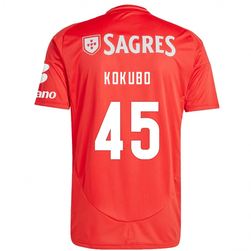 Danxen Uomo Maglia Leo Kokubo #45 Rosso Bianco Kit Gara Home 2024/25 Maglietta