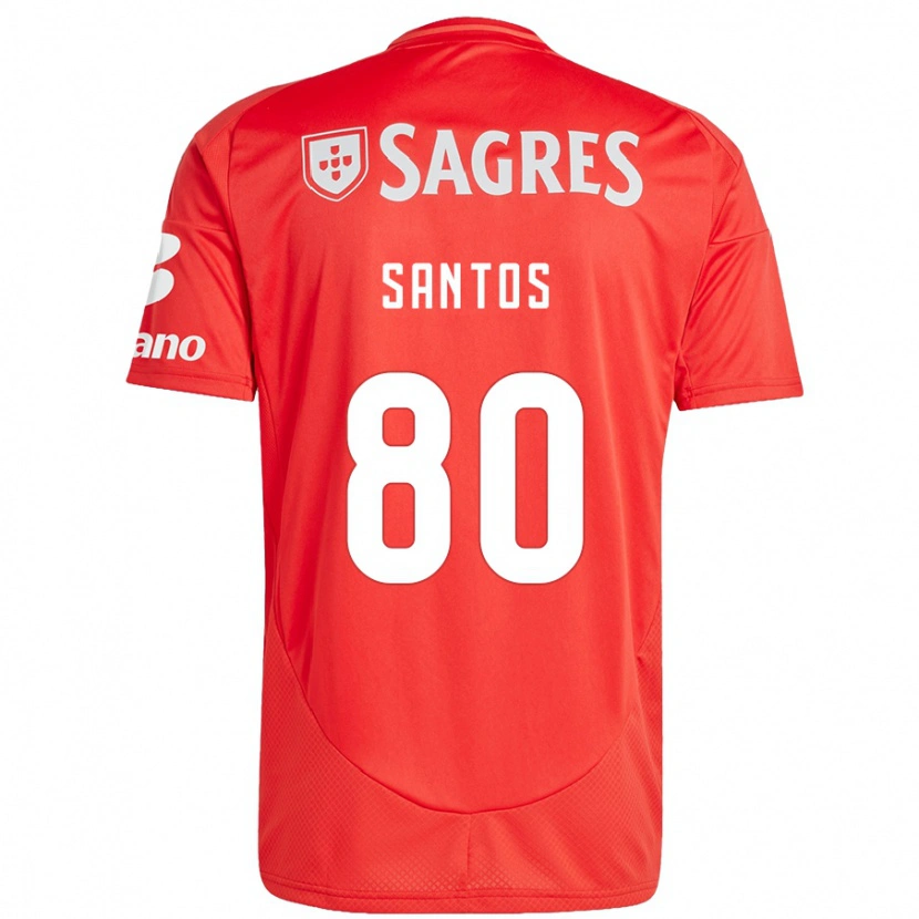 Danxen Uomo Maglia Pedro Santos #80 Rosso Bianco Kit Gara Home 2024/25 Maglietta