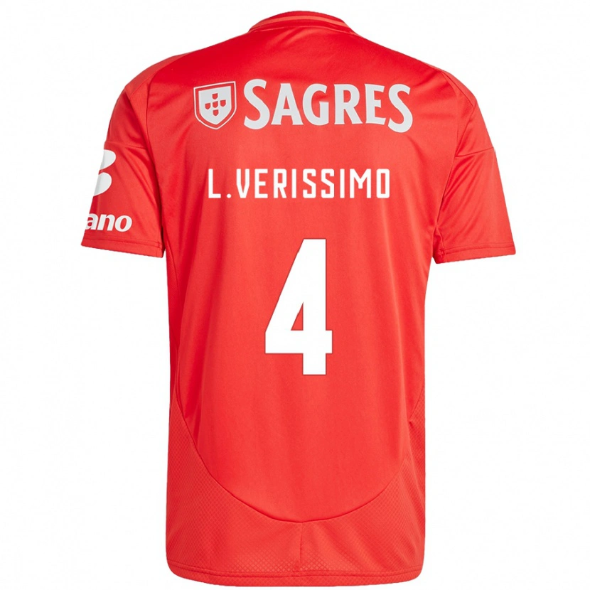 Danxen Uomo Maglia Lucas Verissimo #4 Rosso Bianco Kit Gara Home 2024/25 Maglietta