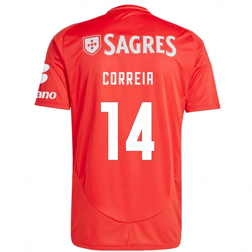 Danxen Uomo Maglia Carolina Correia #14 Rosso Bianco Kit Gara Home 2024/25 Maglietta