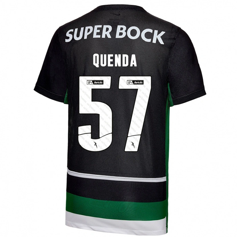 Danxen Uomo Maglia Geovany Quenda #57 Nero Bianco Verde Kit Gara Home 2024/25 Maglietta