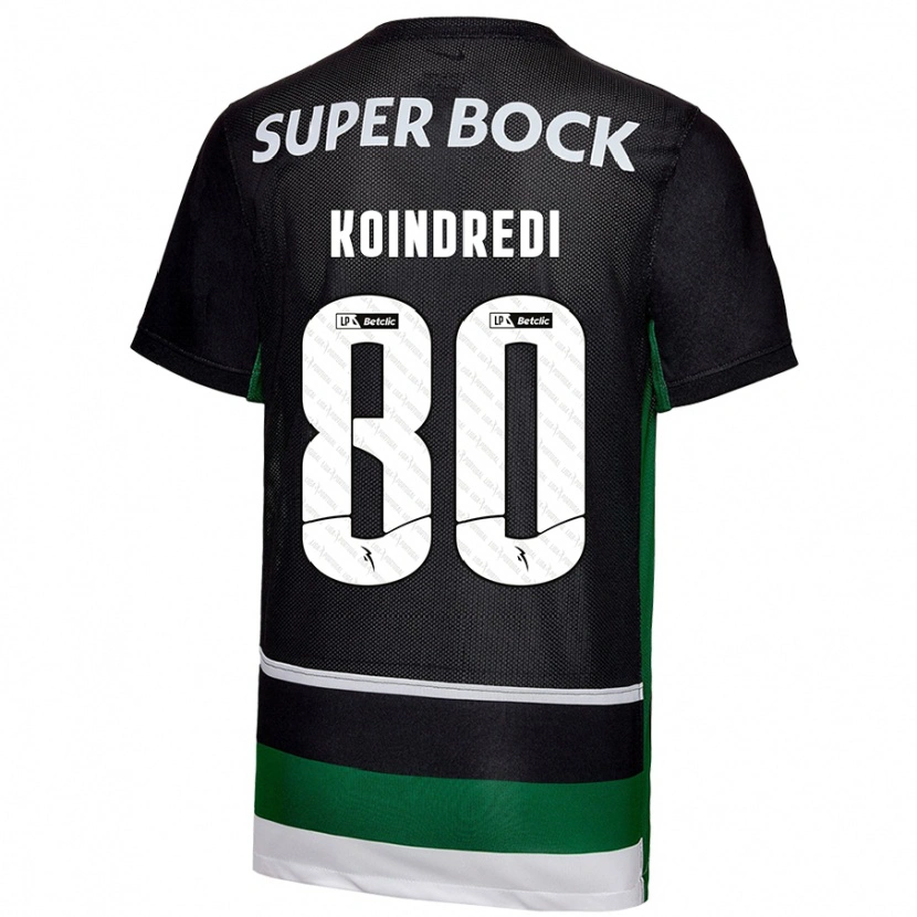 Danxen Uomo Maglia Koba Koindredi #80 Nero Bianco Verde Kit Gara Home 2024/25 Maglietta