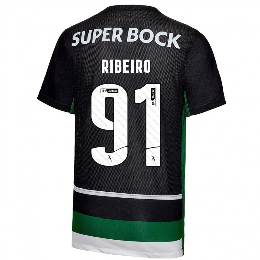 Danxen Uomo Maglia Rodrigo Ribeiro #91 Nero Bianco Verde Kit Gara Home 2024/25 Maglietta