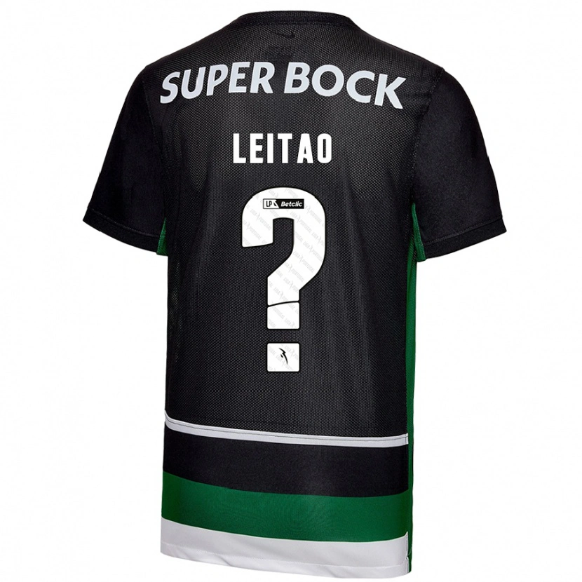 Danxen Uomo Maglia Tiago Leitão #0 Nero Bianco Verde Kit Gara Home 2024/25 Maglietta