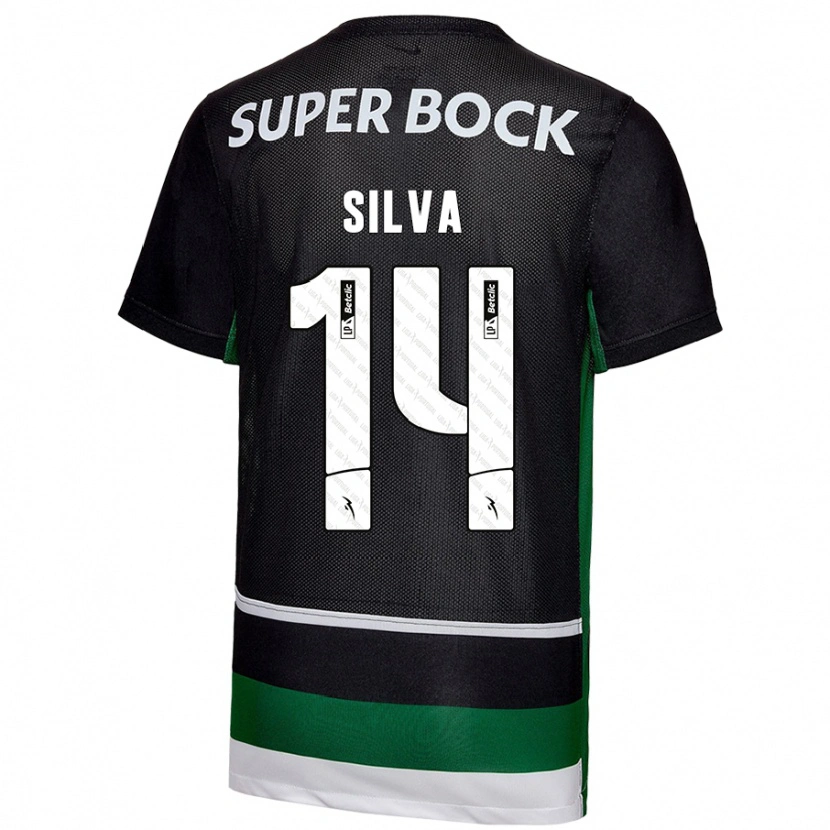 Danxen Uomo Maglia Guilherme Silva #14 Nero Bianco Verde Kit Gara Home 2024/25 Maglietta