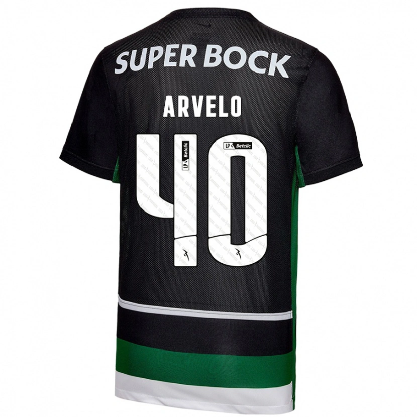 Danxen Uomo Maglia Adam Arvelo #40 Nero Bianco Verde Kit Gara Home 2024/25 Maglietta