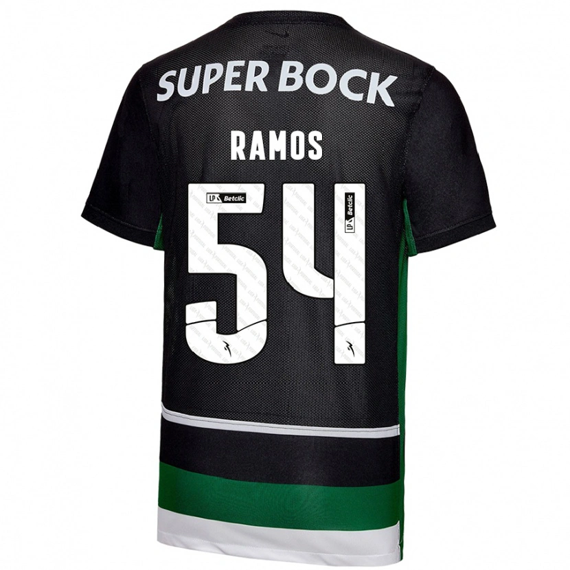 Danxen Uomo Maglia Bruno Ramos #54 Nero Bianco Verde Kit Gara Home 2024/25 Maglietta