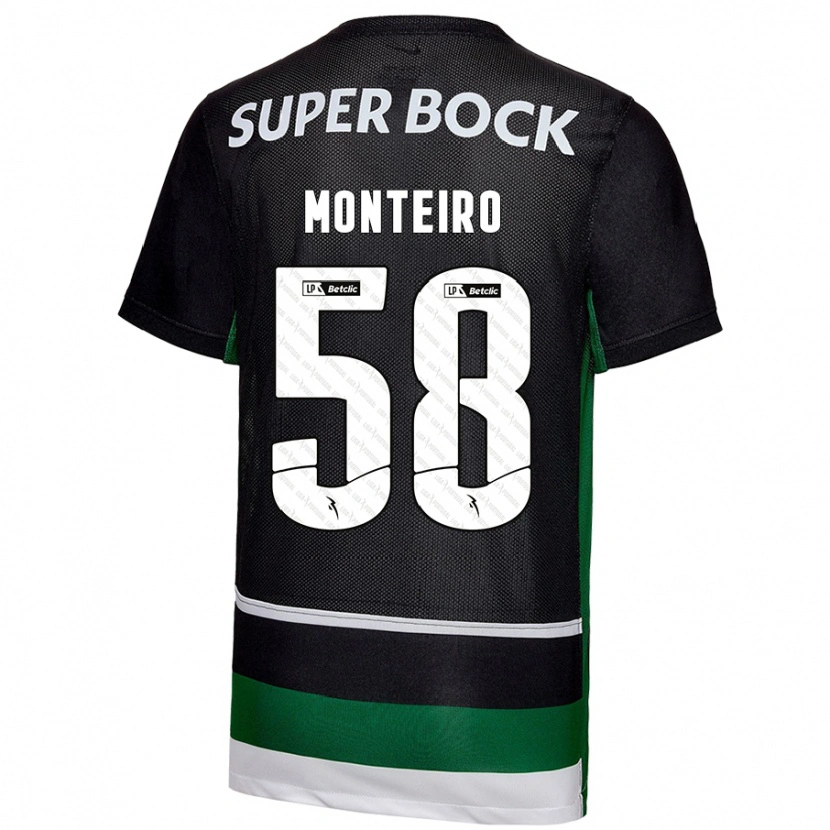 Danxen Uomo Maglia David Monteiro #58 Nero Bianco Verde Kit Gara Home 2024/25 Maglietta