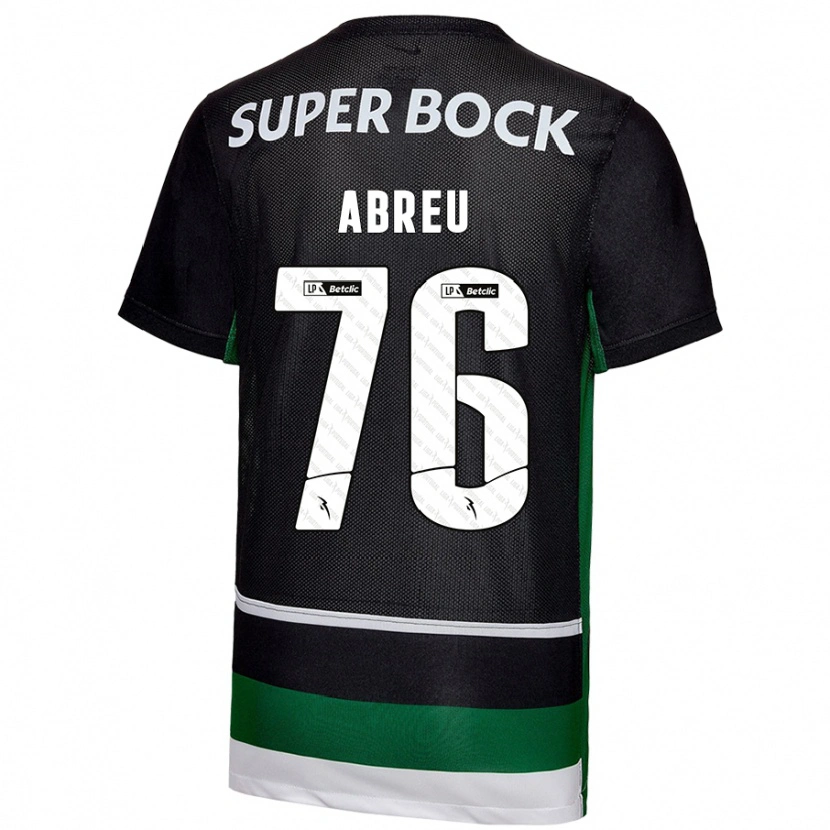 Danxen Uomo Maglia Diogo Abreu #76 Nero Bianco Verde Kit Gara Home 2024/25 Maglietta