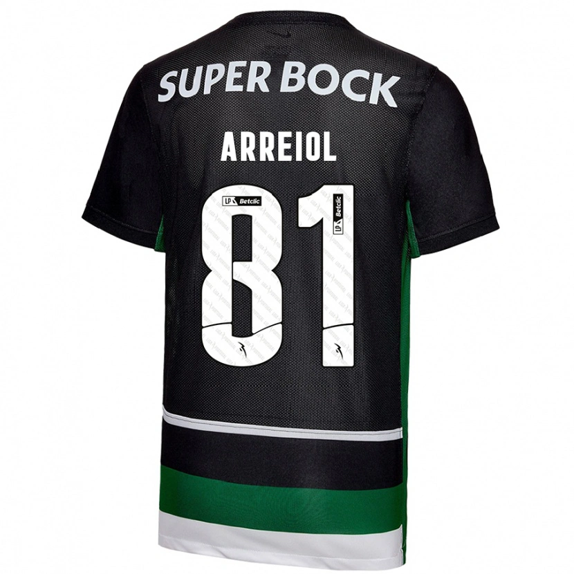 Danxen Uomo Maglia Henrique Arreiol #81 Nero Bianco Verde Kit Gara Home 2024/25 Maglietta