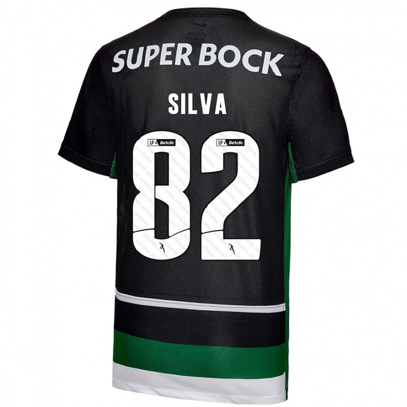 Danxen Uomo Maglia Gabriel Silva #82 Nero Bianco Verde Kit Gara Home 2024/25 Maglietta