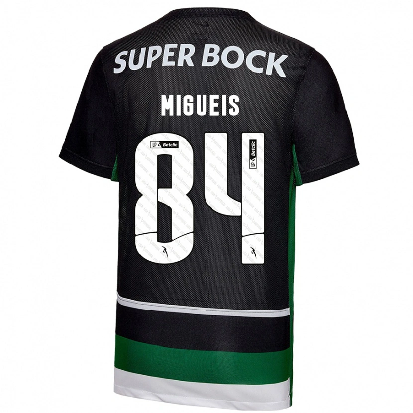 Danxen Uomo Maglia Pedro Miguéis #84 Nero Bianco Verde Kit Gara Home 2024/25 Maglietta