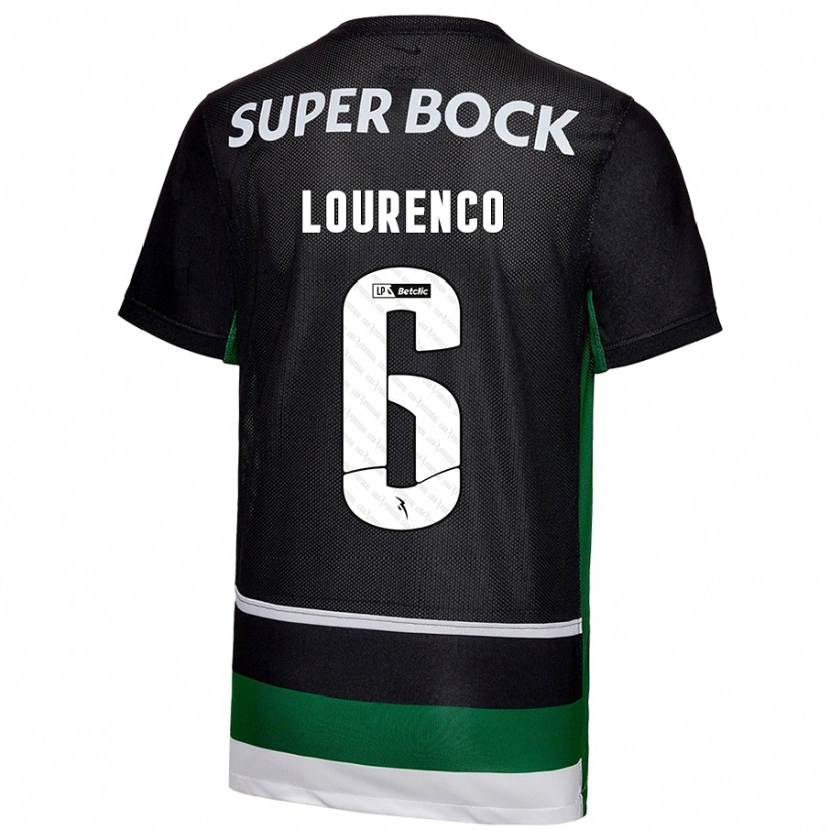 Danxen Uomo Maglia Bruna Lourenço #6 Nero Bianco Verde Kit Gara Home 2024/25 Maglietta