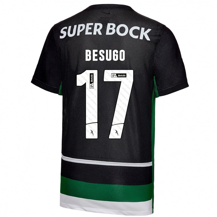 Danxen Uomo Maglia Neuza Besugo #17 Nero Bianco Verde Kit Gara Home 2024/25 Maglietta